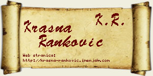 Krasna Ranković vizit kartica